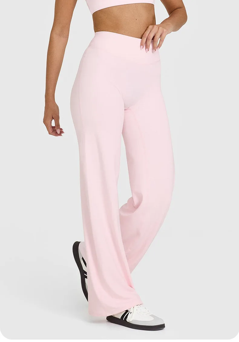 Womens Straight Leg Pants – High Waisted Wide Leg Yoga Pants Breathable Loose Baggy Sweatpants for Gym Running Casual Wear