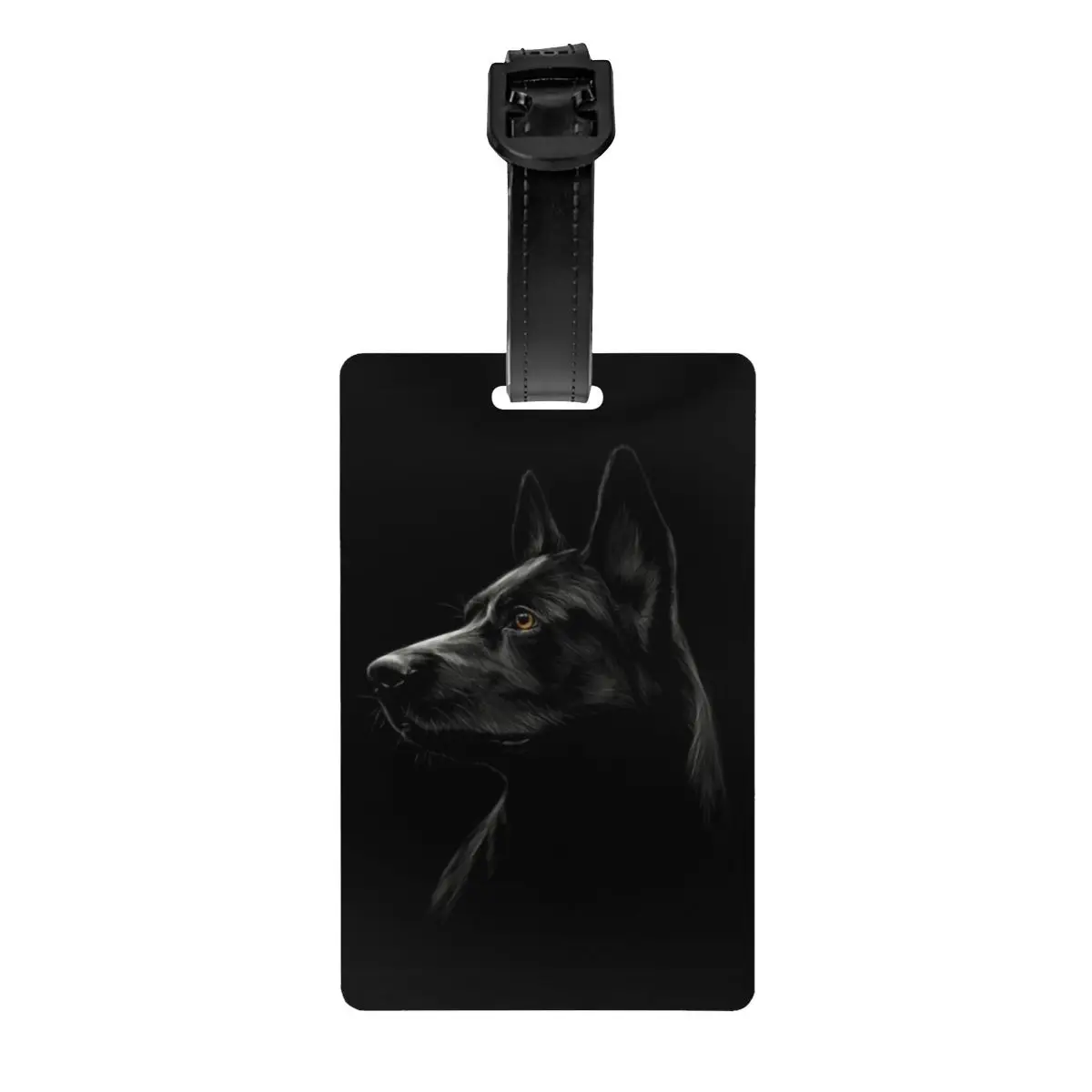 Black German Shepherd Dog Luggage Tags for Suitcases Funny Pet Puppy Baggage Tags Privacy Cover Name ID Card