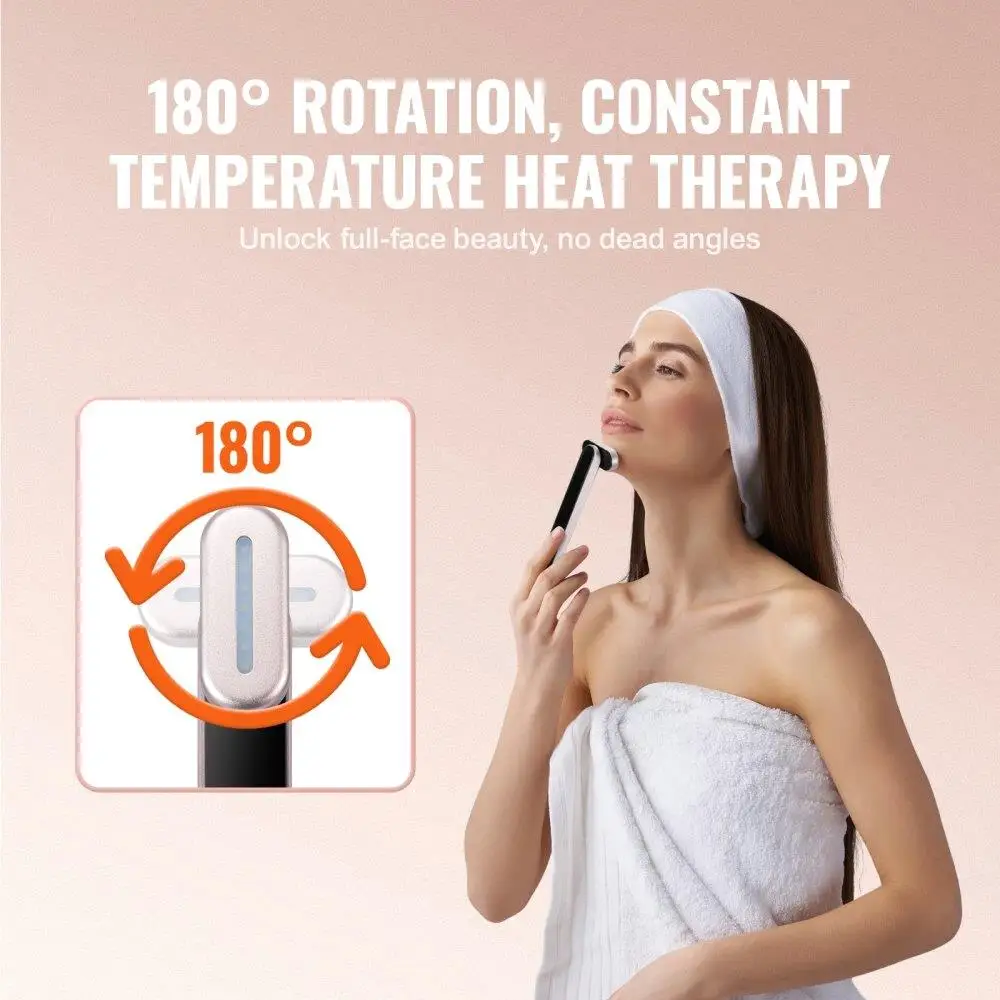 Red Light Therapy Wand 7 Color Facial Heating Therapy & Microcurrent Massage Portable Beauty Device