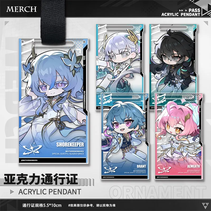 Game Wuthering Waves Aemeath The Shorekeeper Jinhsi Acrylic Pass Anime Bag Charm Acrylic Pendant Keychain Cosplay Birthday Gift view 2