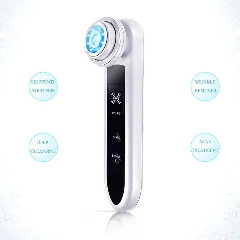 Facial Beauty Device Import Device Home Hot Compress Vibration Massage EMS Micro Current Cleaning Red and Blue Light