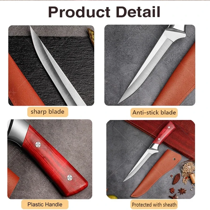 Japanese Kitchen Knife Professional Chef Knife Boning Knives Meat Cleaver Butcher Plastic Handle Kitchen Knives and Accessories