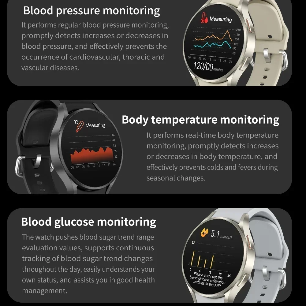 Für huawei xiaomi smartwatch männer galaxy watch 6 ip68 wasserdicht koreanische unterstützung gps track fitness tracker s3 smartwatch 2024 neu