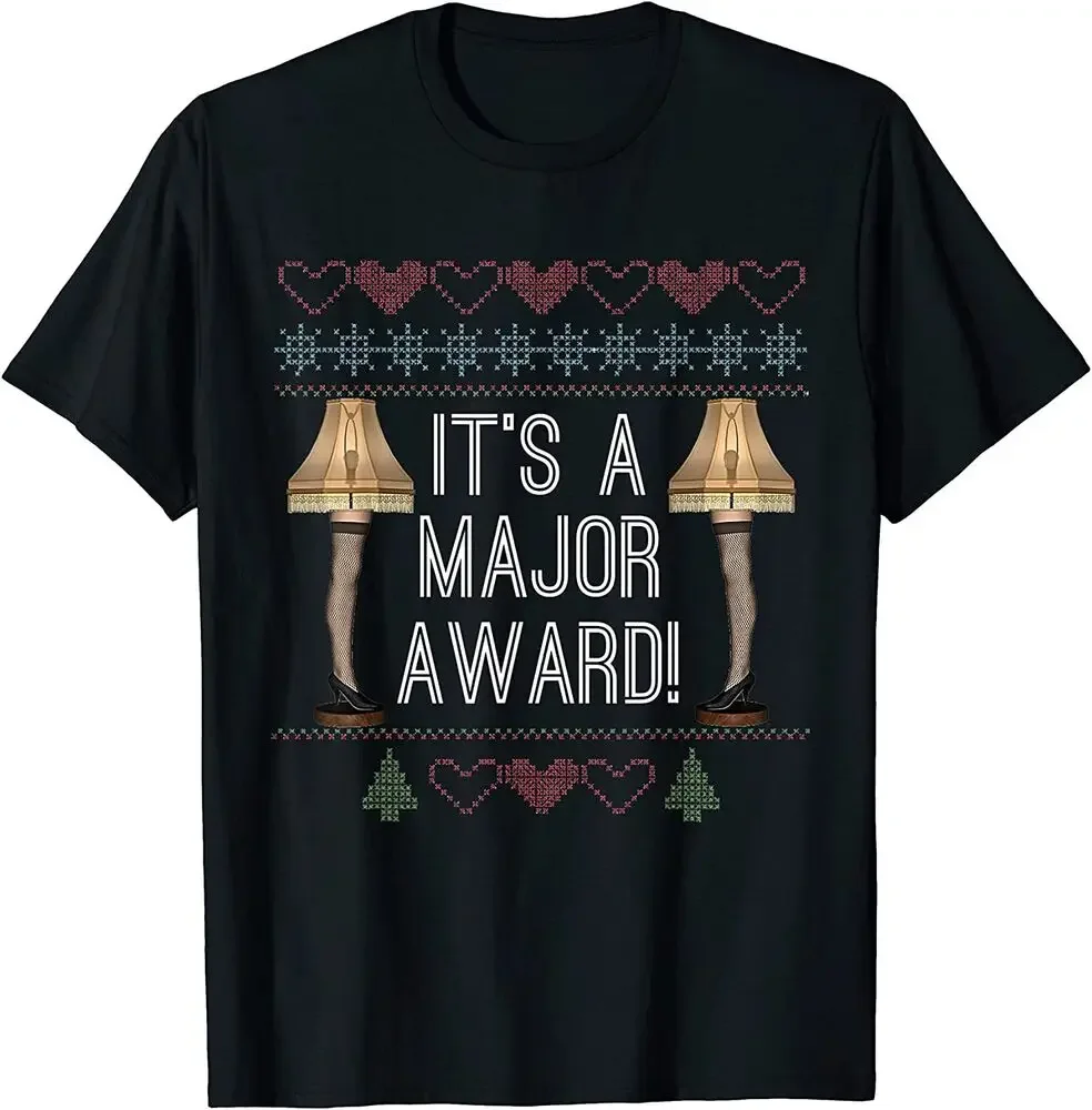 NEW I'ts A Major Award Funny Christmas Fragile Leg T-Shirt  Tees Y2K tops Unisex Summer Short Sleeve