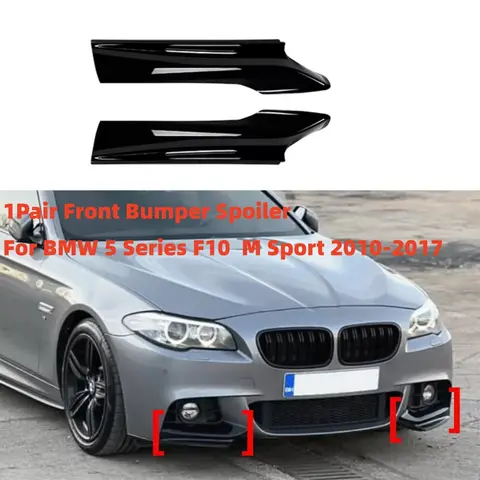 BMW F10 F11 M 스포츠 5 시리즈 520i 530i 2011-2017 1 쌍 디퓨저 바디 키트 튜닝 용 앞 범퍼 립 스플리터 스포일러