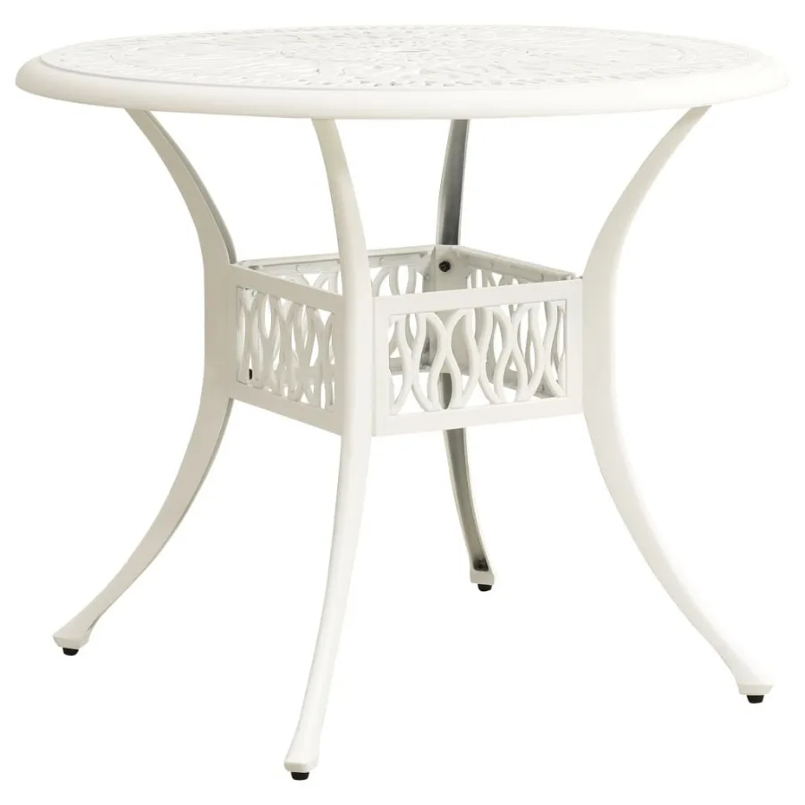 

Patio Table White 35.4x35.4x29.1 Cast Aluminum