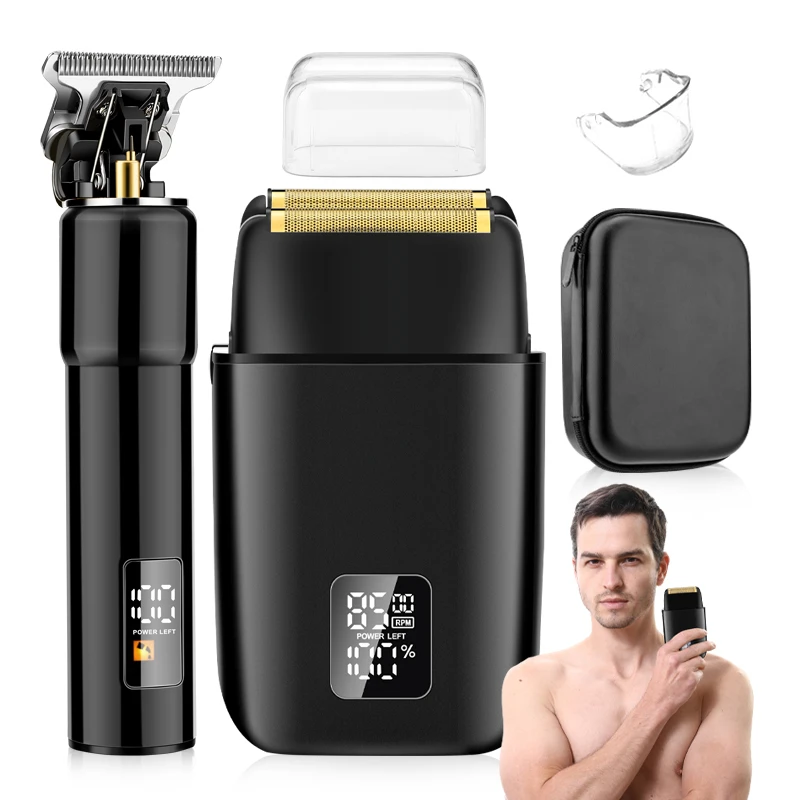 RESUXI 972 Multifunctional Hair Trimmer Set Whole Body Washing Hair Clipper Digital Display Electric Shaver for Men Beauty Tools