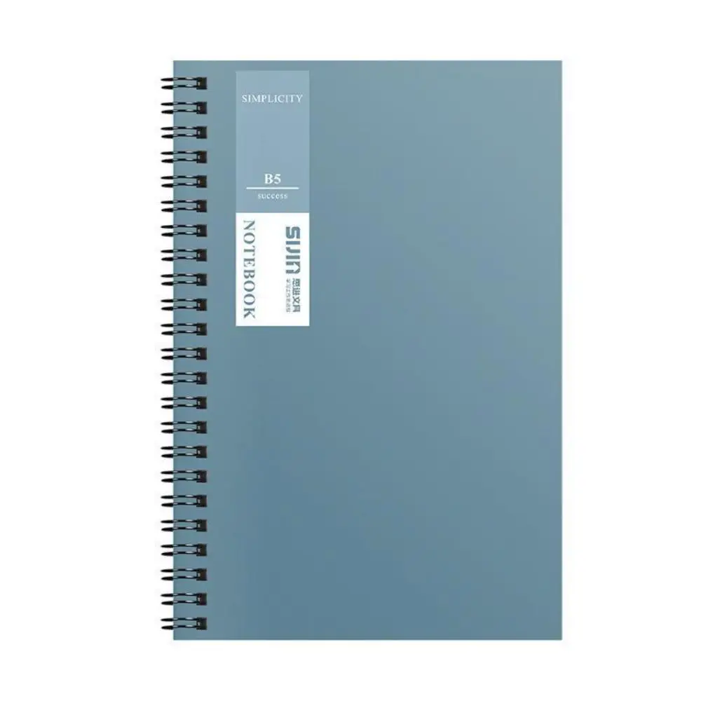 Double Coil Design Spiral Notebook 60 Sheets Thick Paper A5 Notebook Lined Inner Pages Simple Art Style Student Notebook