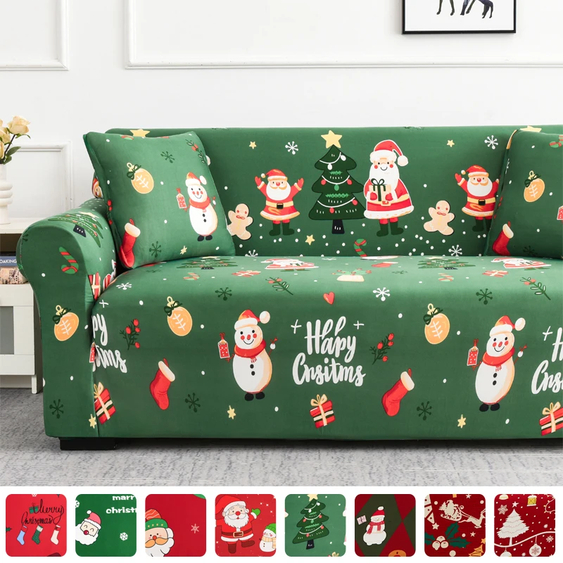 christmas decoration sofa Couch Cover stretch Corner Sofa Covers L Shaped Sofa Slip Cover Protector Bench Cover thin fabric