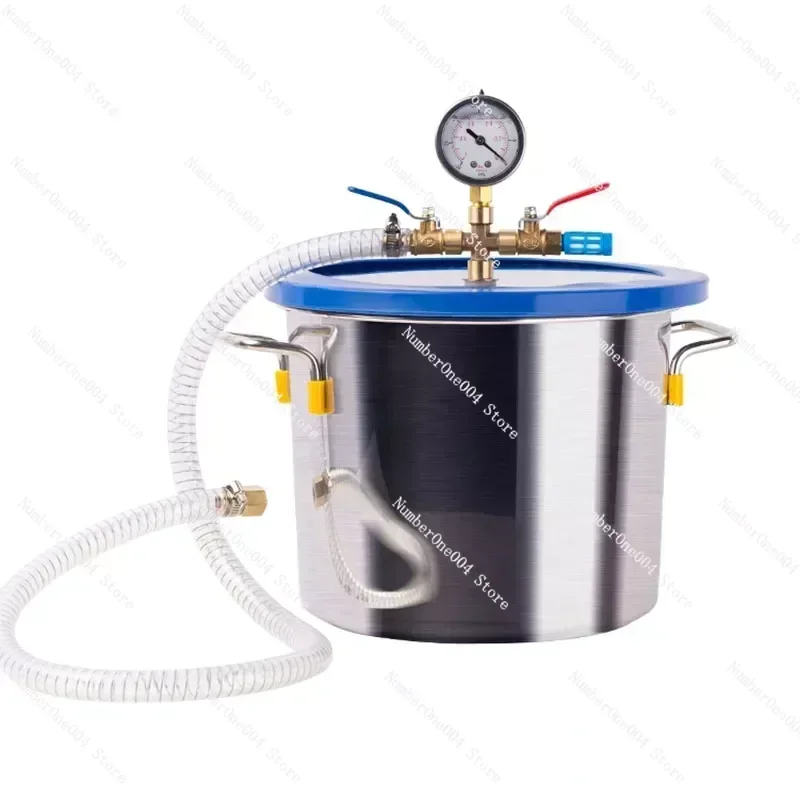 Stainless Steel Vacuum Pump Defoaming Bucket 1.5L 18L AB Glue Epoxy Resin Silicone Gypsum Vacuum Degassing Chamber Defoaming Bar