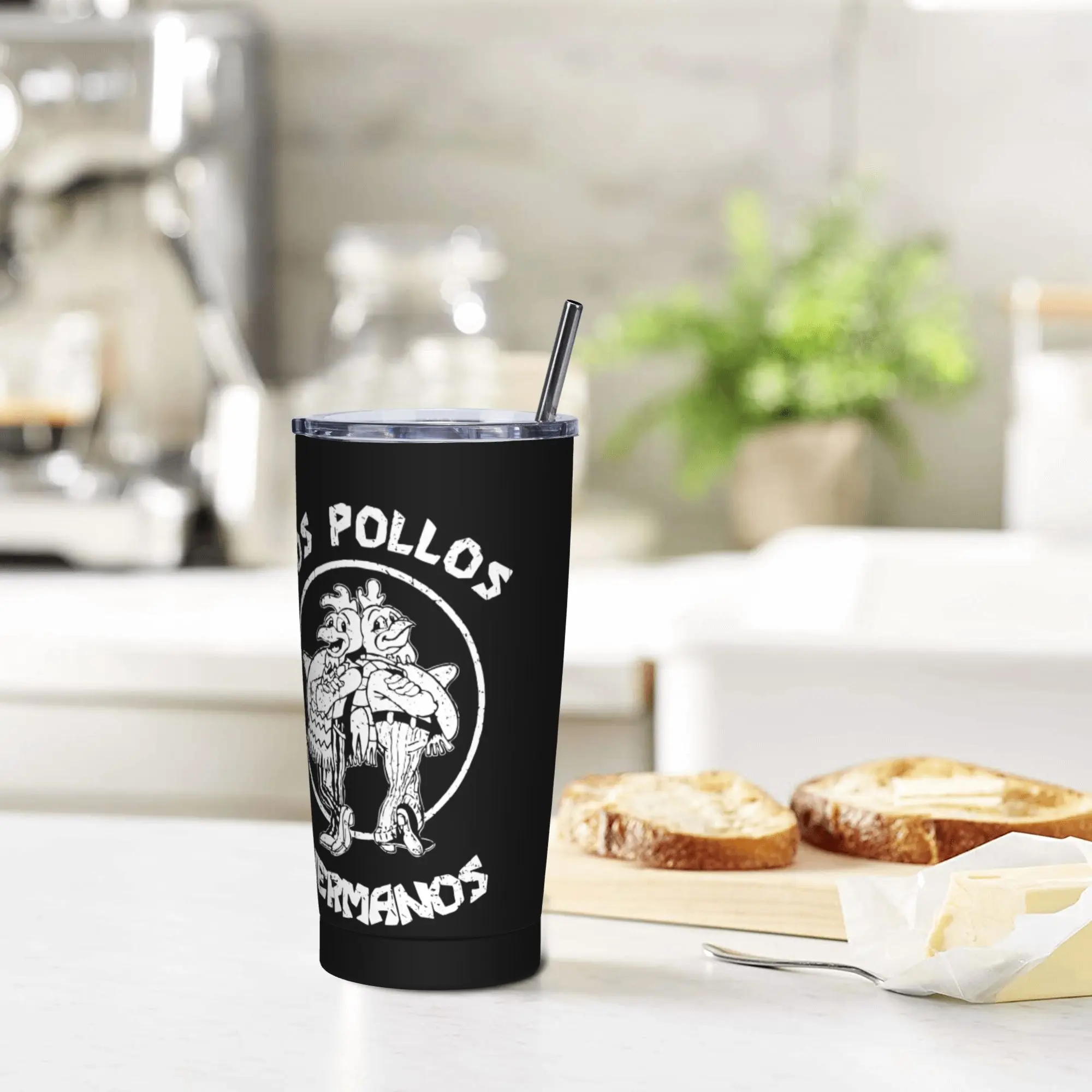 Stainless Steel Tumbler Los Pollos Hermanos Breaking Bad Thermal Cups Better Call Saul Hot Drinks Mugs Cup Beach Water Bottle view 6
