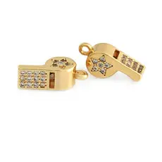 18K Gold Color Brass and Zircon Charms Pendants Jewelry Making Supplies Diy Necklaces Earrings Bracelets Findings Accessories