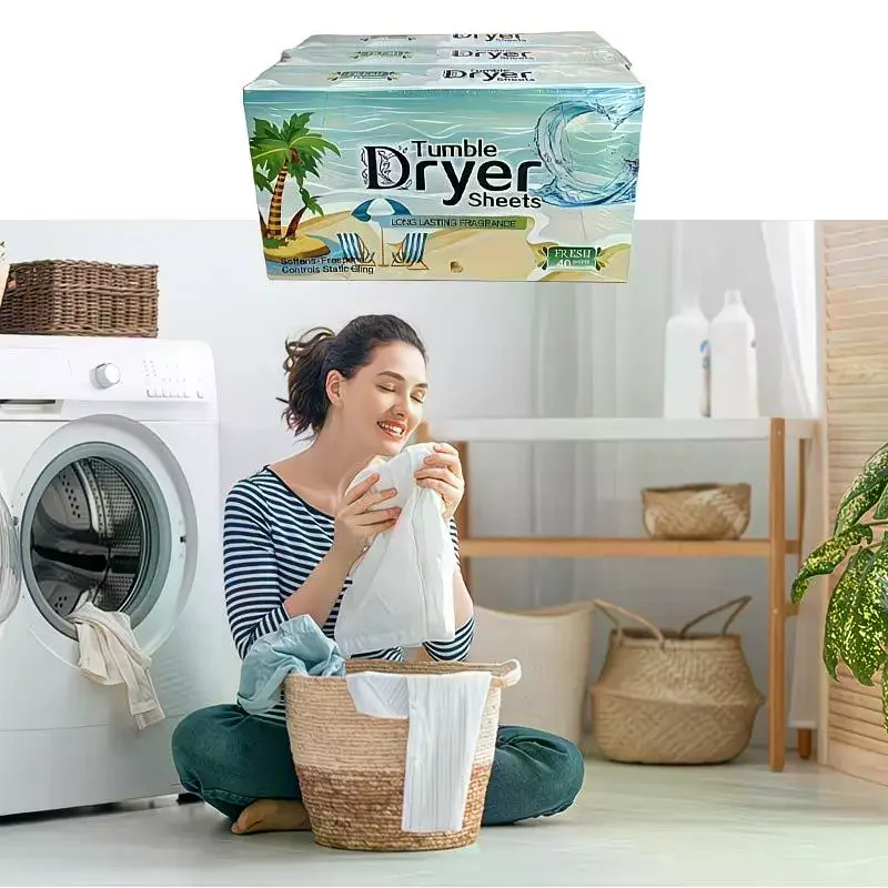 Scented Dryer Sheets 40 Pcs Long-Lasting Freshness Minimize Wrinkles for Laundromat Commercial Laundry Use