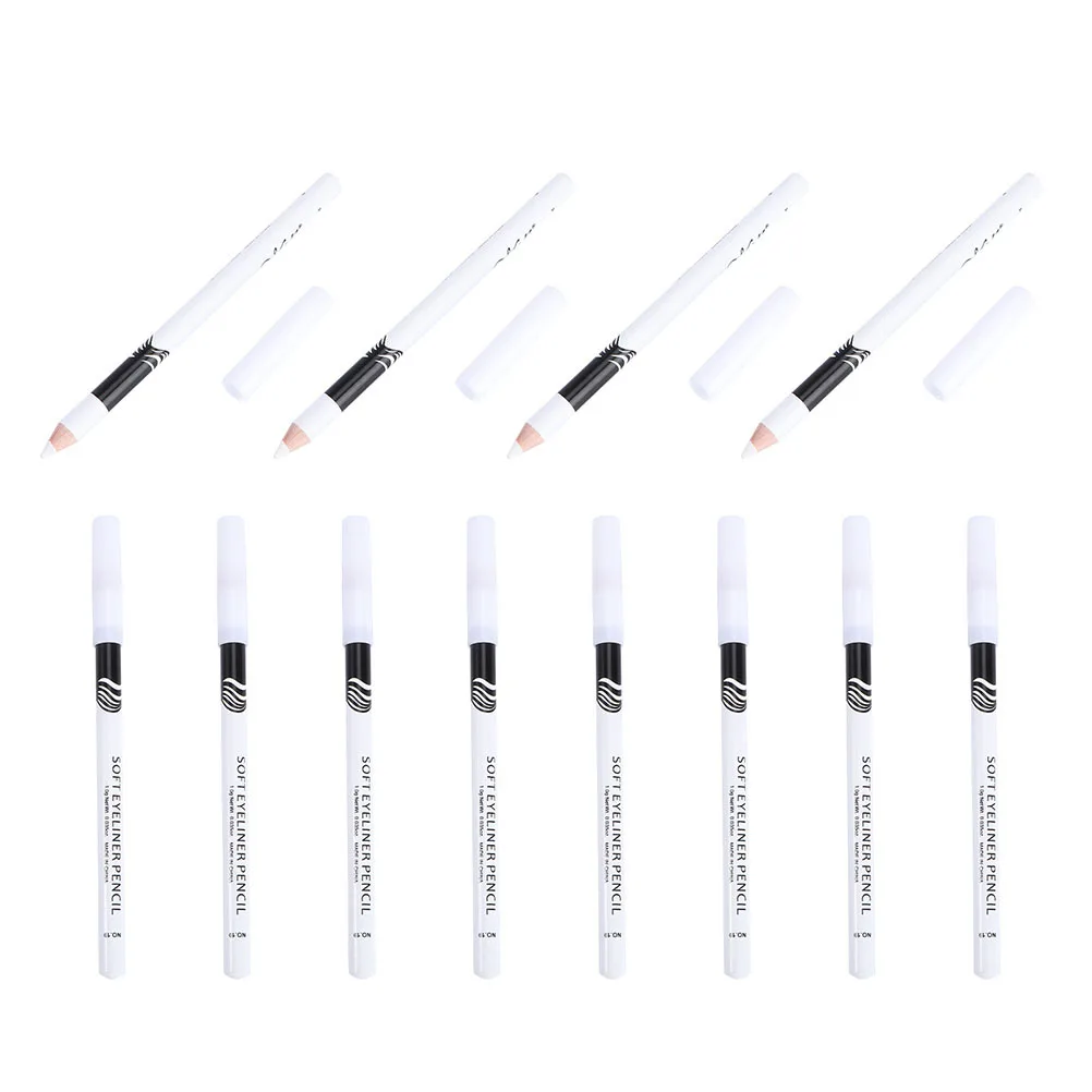 

24Pcs White Eyeliner Pencil Soft Touch Strong Stretch Performance Multi Use As Eyeshadow Highlighter Open Corner Makeup Pen Tool