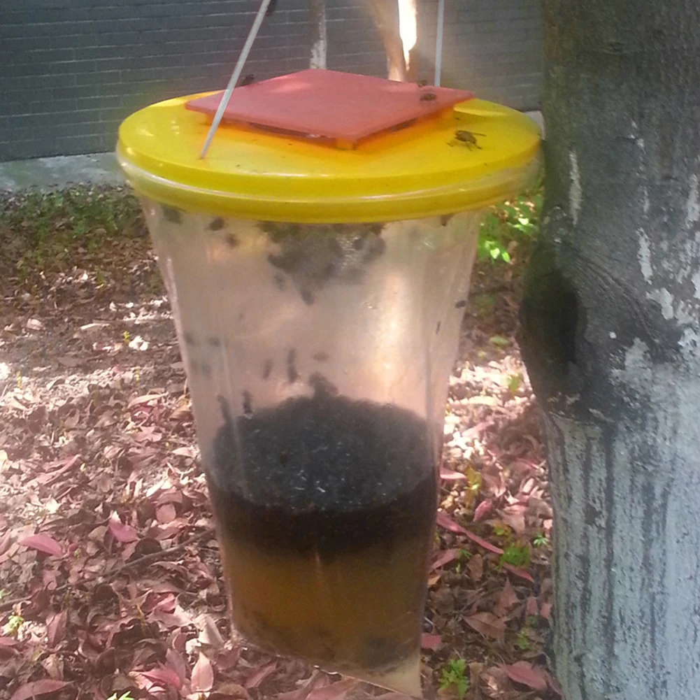 Flies Catching Bag Hanging Mosquito Trap Catcher Non Flycatcher Bag with Bait for Parks/Canteens/Restaurants/Farms Outdoor