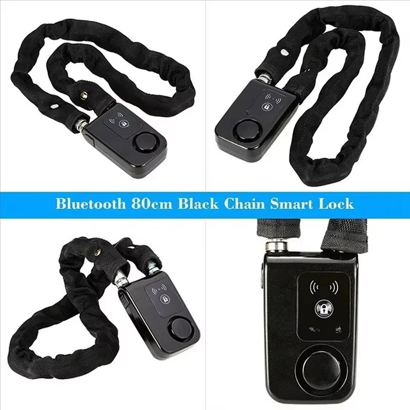 Bluetooth Smart Chain Lock, Keyless Bike/Motorcycle & Gate/Door Lock, Anti-Theft Alarm 110dB, Phone App Control - view 5