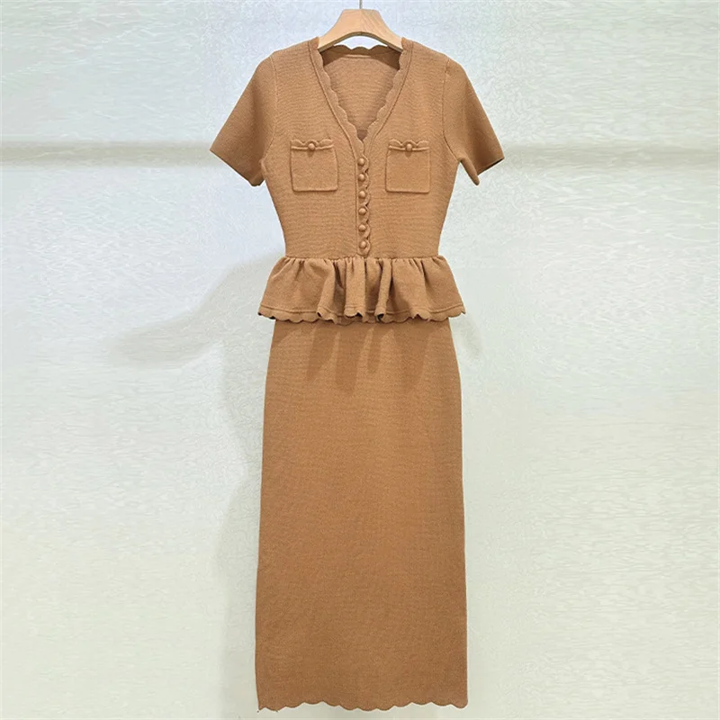 

Женское платье: Новое эластичное трикотажное облегающее длинное платье для весны 2026 года, с V-образным вырезом, короткими рукавами, из смесовой шерсти, для вечеринок, в стиле Y2K