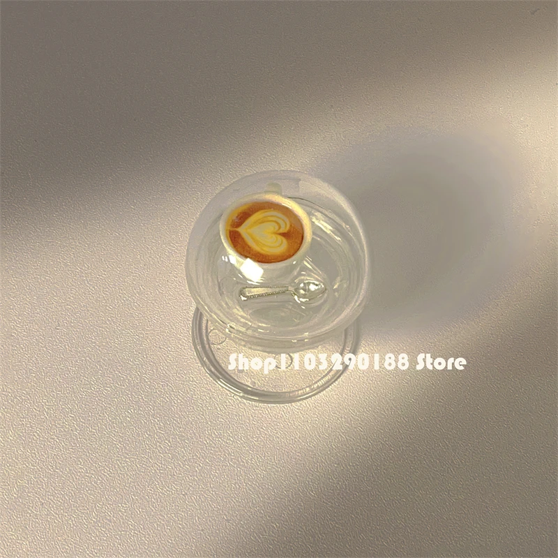 

Korean Cute 3D Coffee Clear Bracket For iPhone 16 15 Creativity Universal GripTok Grip Tok Funny Phone Holder Ring Support Stand