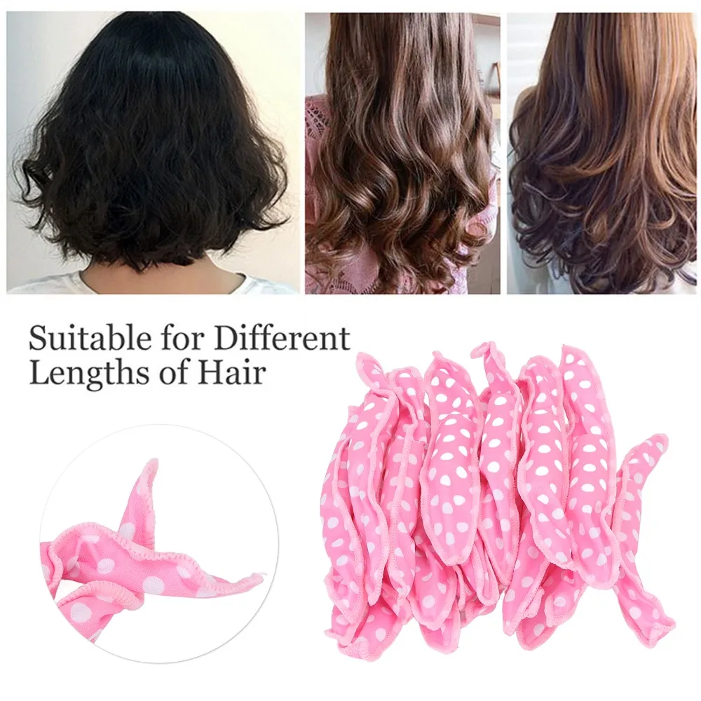 20pcs Soft Sponge Hair Curler Rollers Flexible Pink Color Sleep Curler Rollers Soft Bendable Design No Heat Hair Rollers