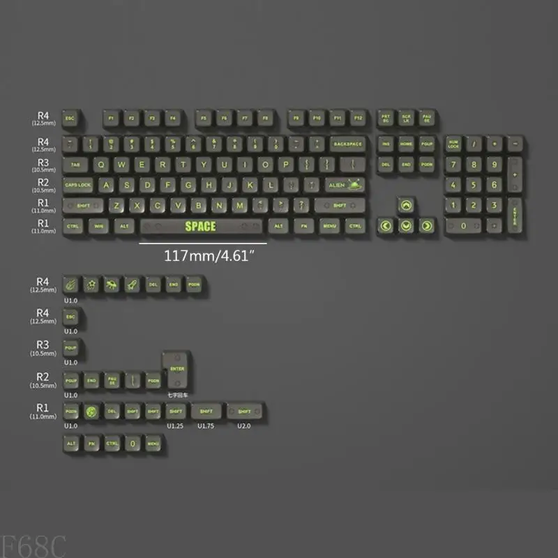 F68C RGB KEYCAP SET MDA ملفات تعريف CRYSTAL
