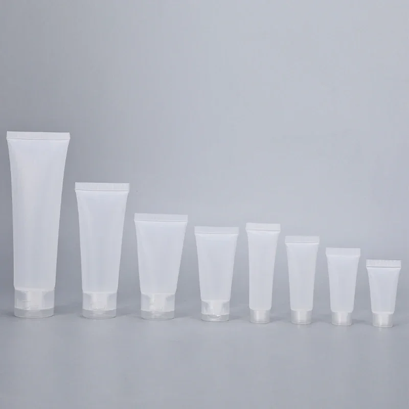 

10Pcs Empty Refillable Plastic Squeeze Tubes Transparent Cosmetic Containers Soft Tube Travel Bottle with Flip Lid & Screw Cover