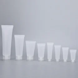 10 sztuk puste plastikowe butelki do wyciskania z tworzywa sztucznego przezroczyste pojemniki kosmetyczne miękka rurka butelka podróżna z klapką i przykręcana pokrywa