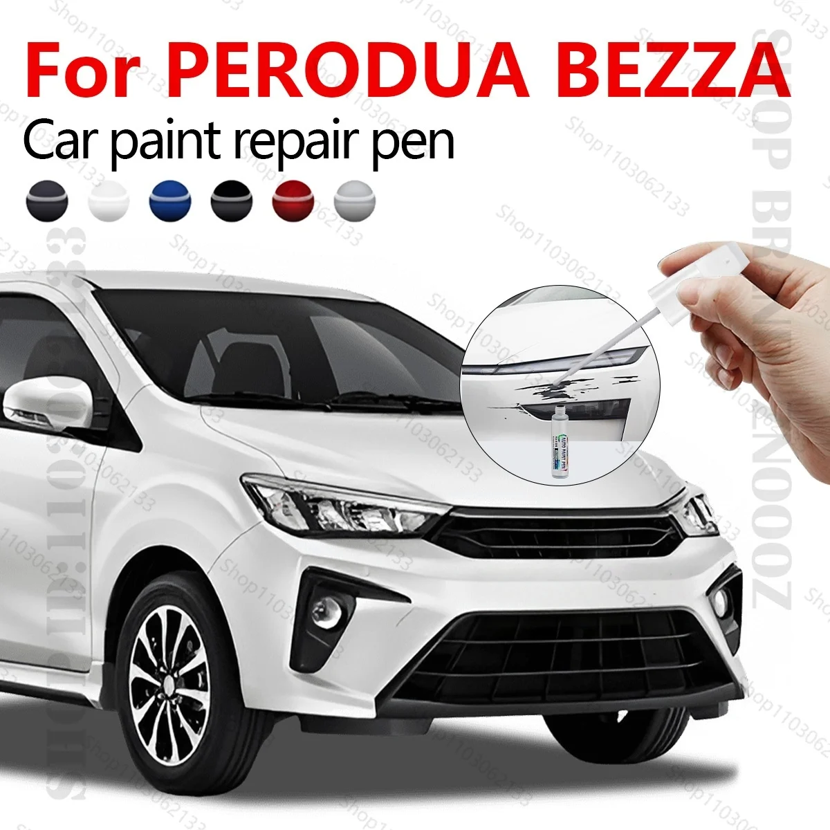 

Ручка для ремонта автомобильной краски, аксессуары для ремонта царапин, серебристый S28 красный R67 серый S43 красный R69 синий для 2018-2025 PERODUA BEZZA