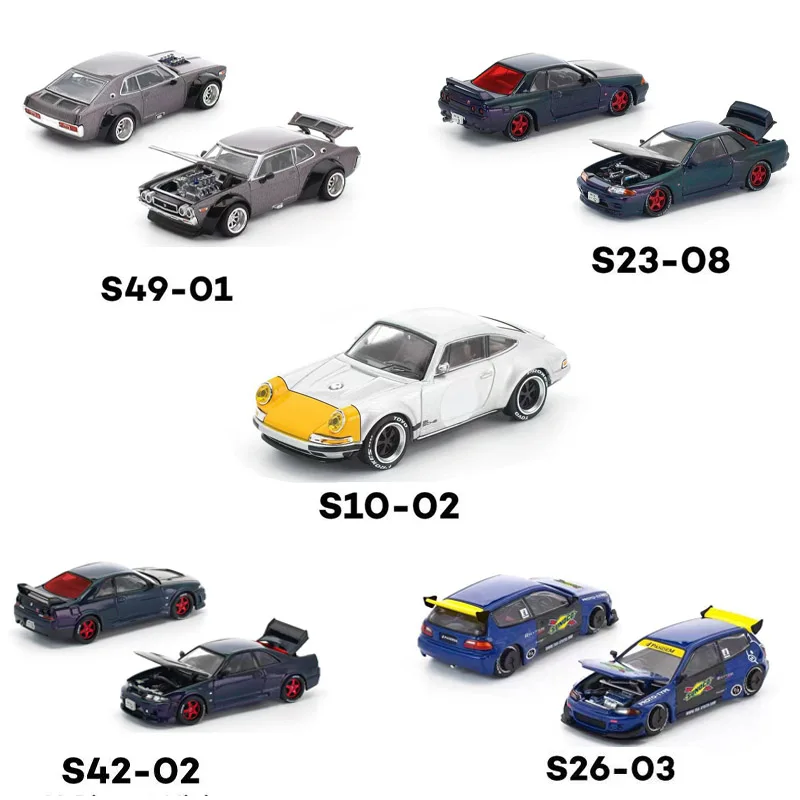 POPRACE1/64 Tuoyi Skyline Chameleon Sports Car Racing Static Car Model Tide Play Ornaments