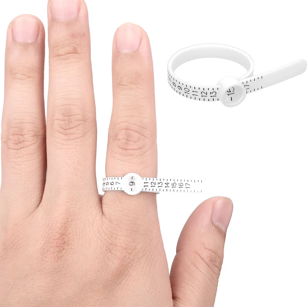 

Ring Sizer Measuring Tool with Magnifier, for Ring Measurer and Ring Sizer Clear and Intuitive Reading. Plastic Ring Sizer with