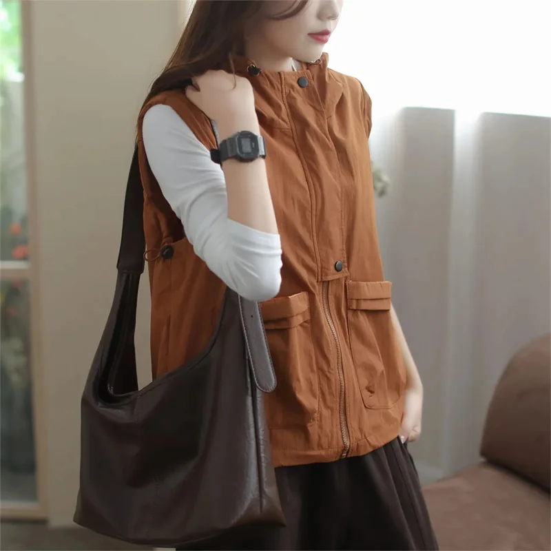 Nice Women Vest Summer Thin Sunscreen Jacket Large Size With Breathable Mesh Hooded Sleeveless Coat Female Waist
