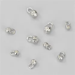5pcs Real 925 Sterling Silver Crimp Cover Beads Round Tips Calotte Ends Cap Clamshell Knot for Jewelry Making DIY Findings Craft