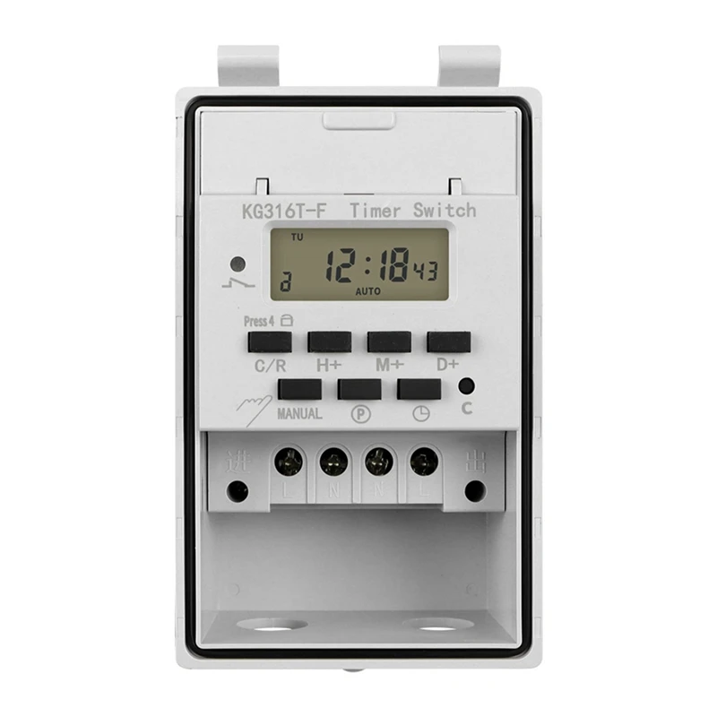 1 Piece Automatic Digital Timer Switch Relay Programmable Timer Controllor As Shown ABS With Outdoor Waterproof Box 220V