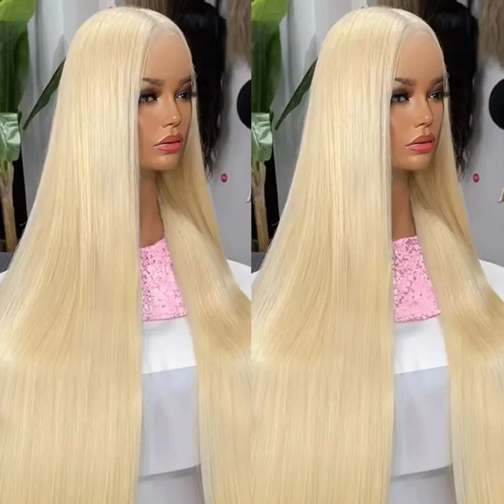 

Бесшовный парик из натуральных волос 613 блонд, прямой, с прозрачной кружевной застежкой 4x4, предварительно выщипанной линией роста волос, 180% плотность