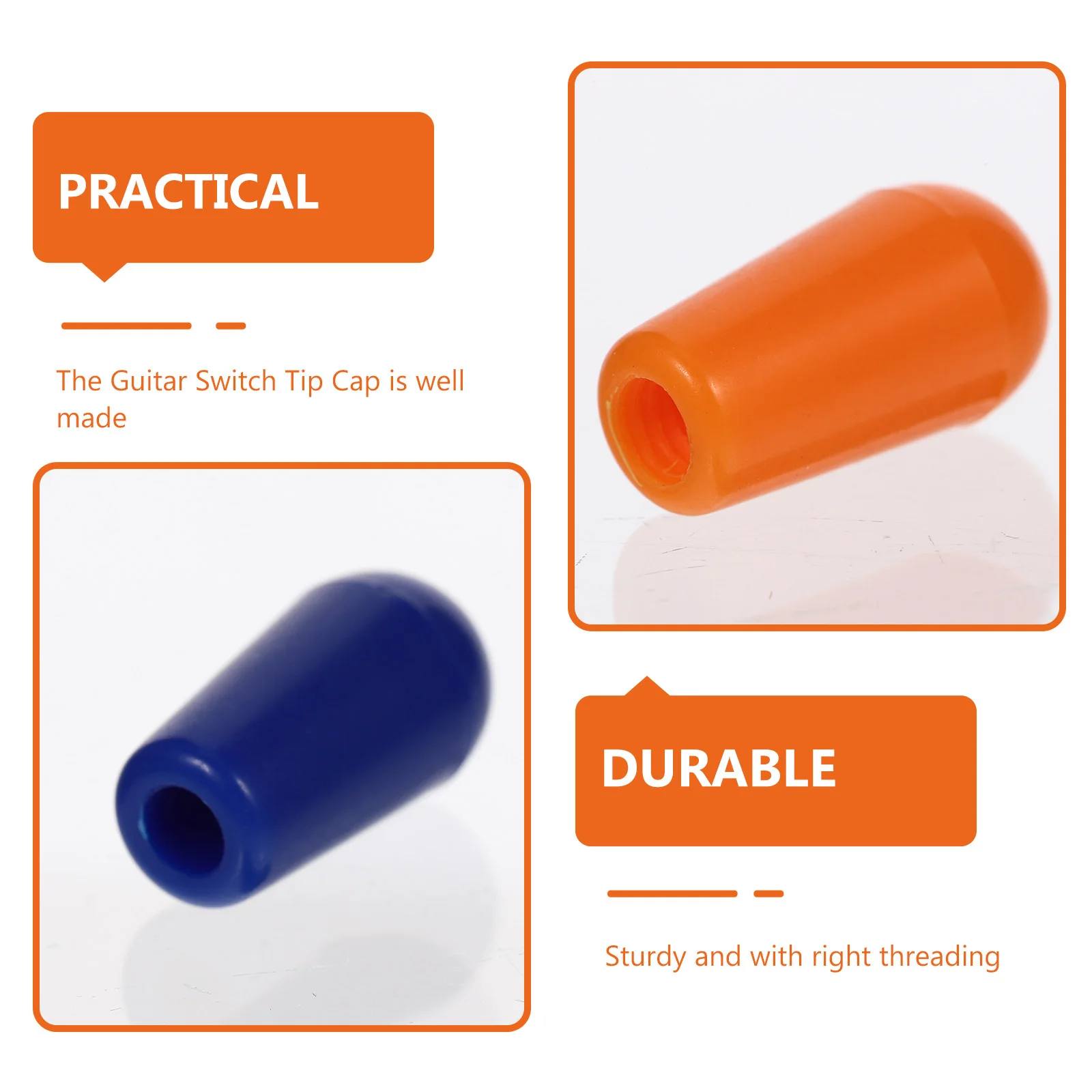 

15Pcs Electric Guitar Toggle Caps Threaded Durable 3 Color Replacement Tips Guitar Accessories Toggle Tip Knob