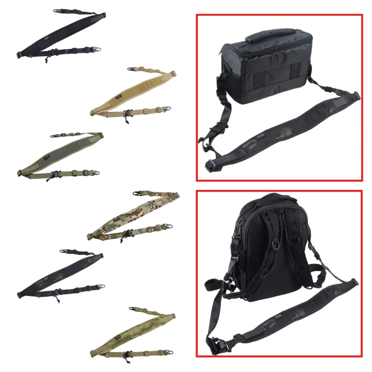 Modular Adjustable Tactical Rifle Sling, 1-point & 2-point Dual-use Shoulder Strap, Outdoor Airsoft Hunting Gear Accessories