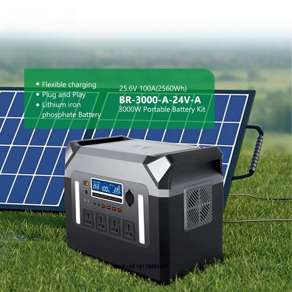 

BR SOLAR New Desgin Home Outdoor Camping Battery Power Bank Pack 3000W Outdoor Solar Power Station