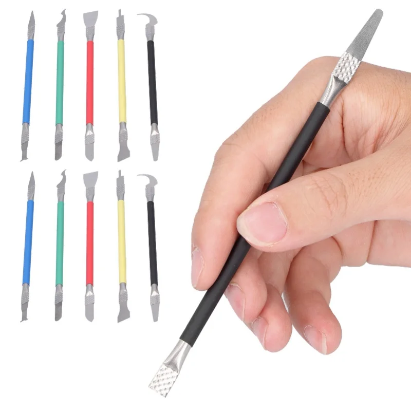 2 مجموعة 5 في 1 IC رقاقة إصلاح رقيقة شفرة وحدة المعالجة المركزية NAND مزيل بغا صيانة سكين مزيل الصمغ 5 قطعة وحدة المعالجة المركزية مزيل الصمغ