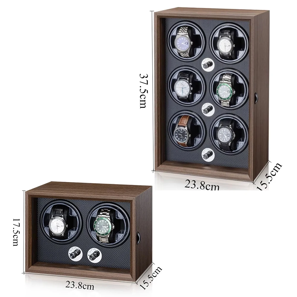 ملفاف ساعة خشبي أوتوماتيكي كبير صندوق تخزين ريترو ساعات آلية دوارة أوتوماتيكية جهاز لف الساعات #1
