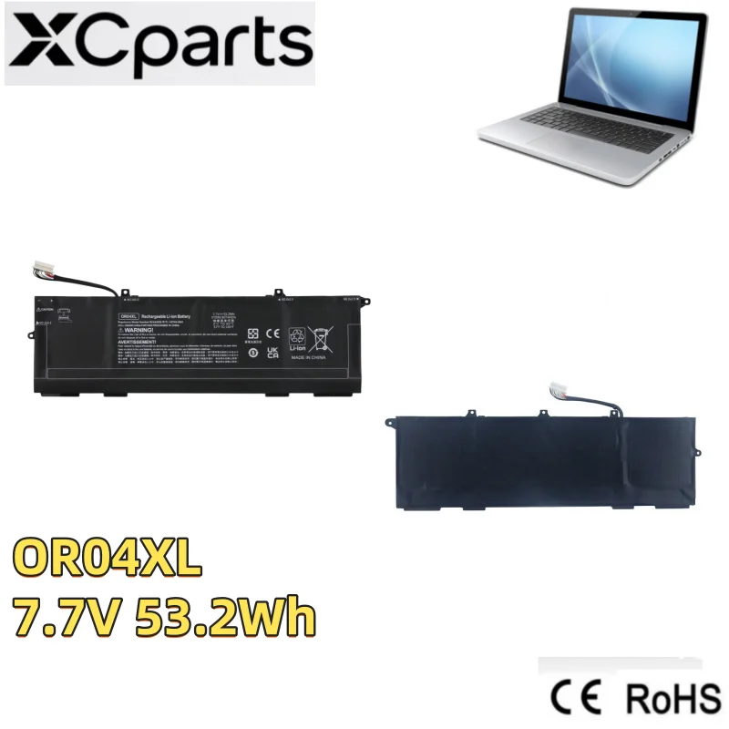7.7V 53.2Wh OR04XL Battery Laptop New For HP EliteBook x360 830 G5 G6 Series HSTNN-IB8U HSTNN-DB9C HSTNN-IB8U L34449-005
