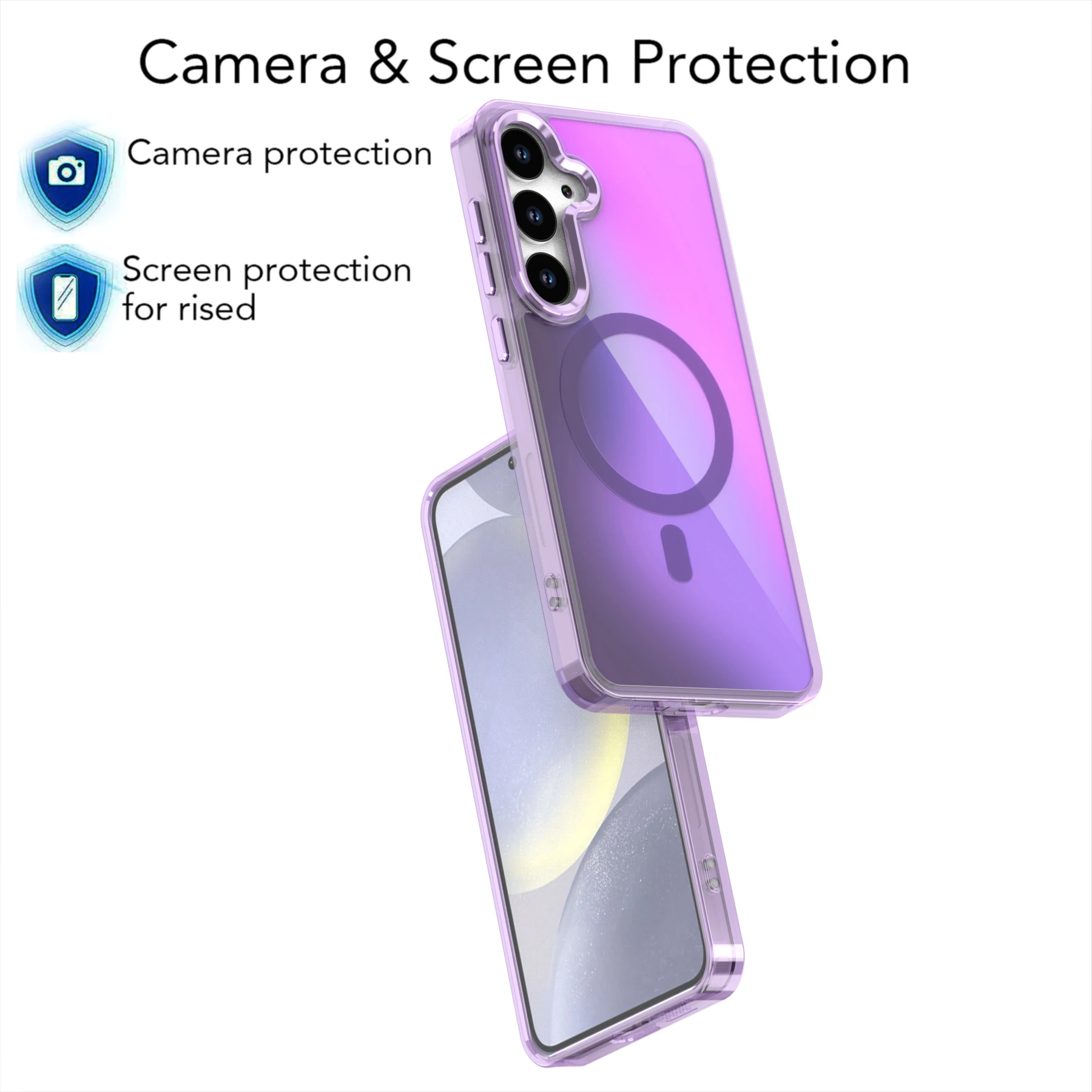 موضة الليزر التدرج للصدمات المغناطيسي Magsafe جراب هاتف لسامسونج S25 FE S24FE S23 FE A17 A56 A36 A26 A16 A06 غطاء #6