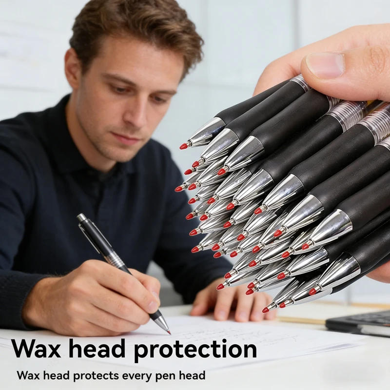 

23/33 шт. выдвижных шариковых ручек 0,5 мм с черными и синими чернилами, сменные стержни большой емкости, канцелярские принадлежности для школы и офиса