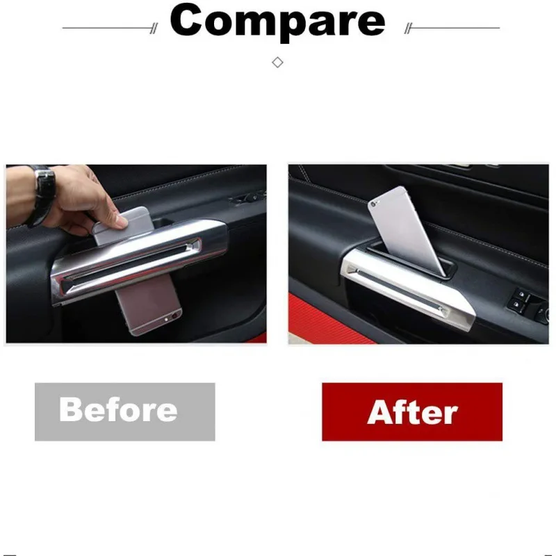 2X Car Accessories Car Door Storage Box Organizer Bag Interior Modification For Ford Mustang 2015 2016 2017 2018 2019 2020 2021