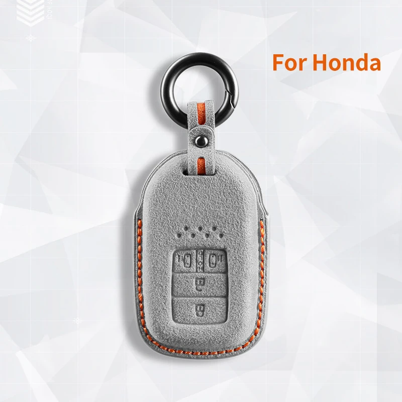 

For Honda Accord EX EXL Civic Crv Hrv Pilot Ridgeline 2016 -2018 Suede Car Key Case Shell Keychain for Honda 234 Buttons Key