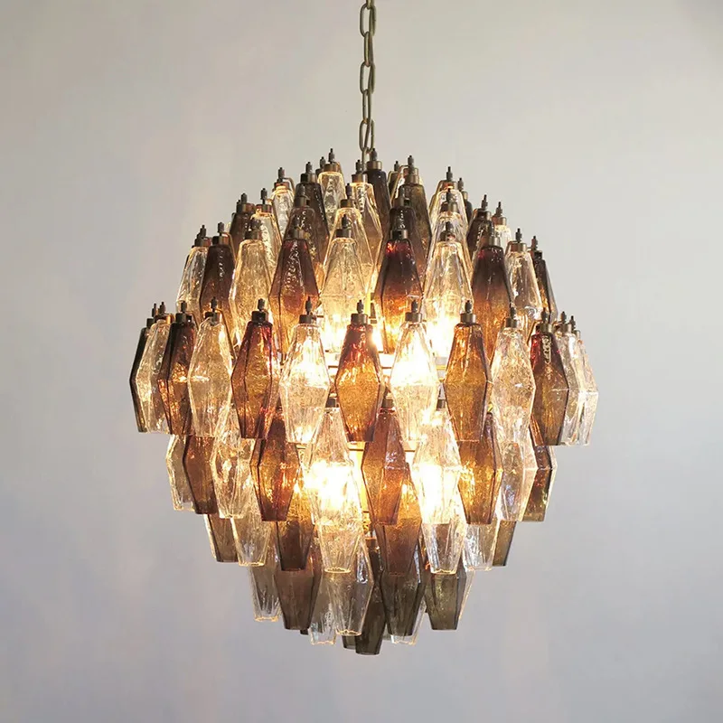 

French retro living room chandelier antique bedroom main light wishing bottle glass dining room light