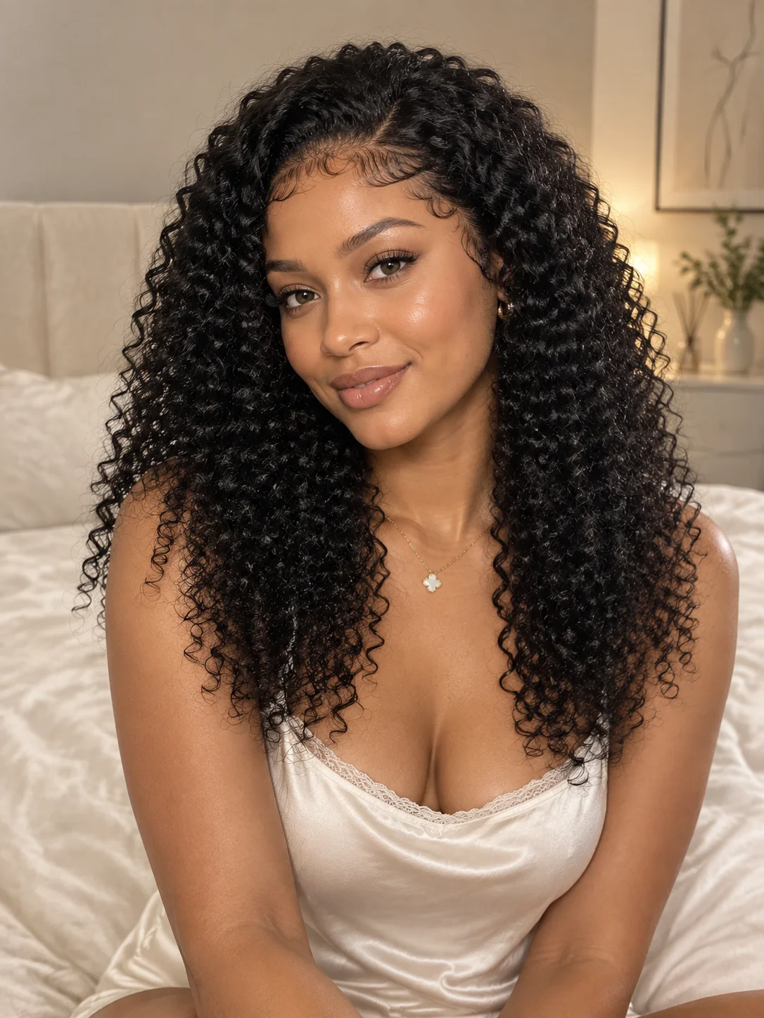 TIMOPOL 13x4 HD Lace Frontal Human Hair Wigs for Women, Natural Black Jerry Curly Wavy Braided Texture Wig, Pre-Bleached & Pre-Cut Lace, Pre-Plucked Natural Hairline, Voluminous Look for Daily & Party Wear