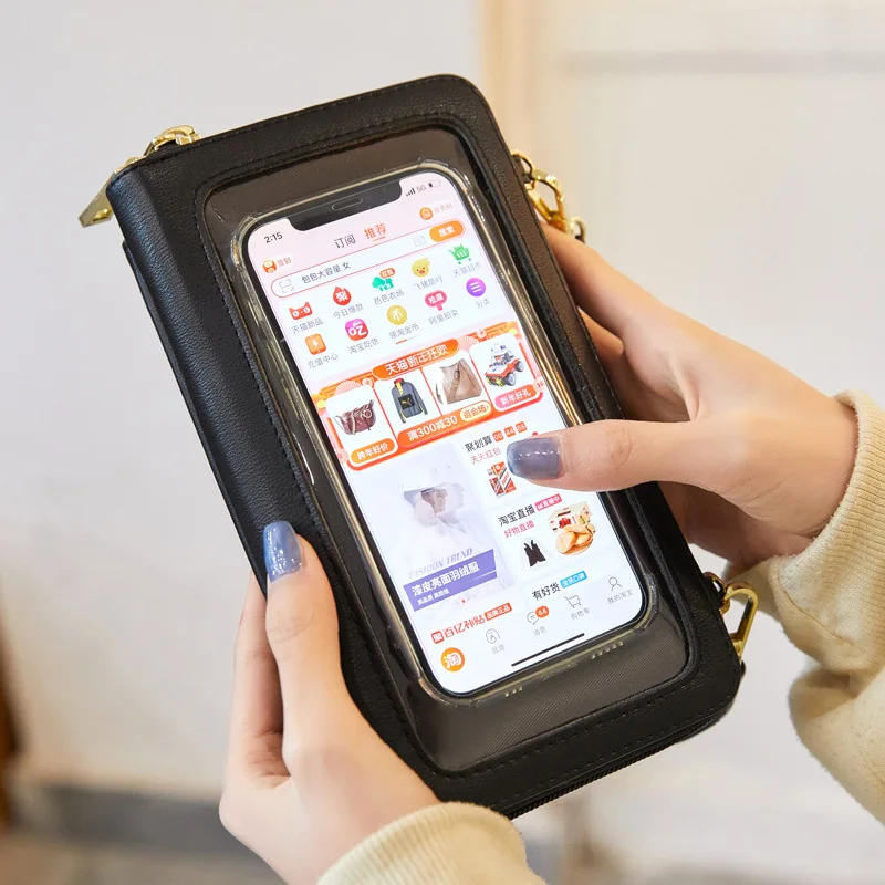 Borse quadrate di nuova moda borse a tracolla femminili custodia per telefono Touch Screen borse a tracolla per il tempo libero nuovi portafogli di