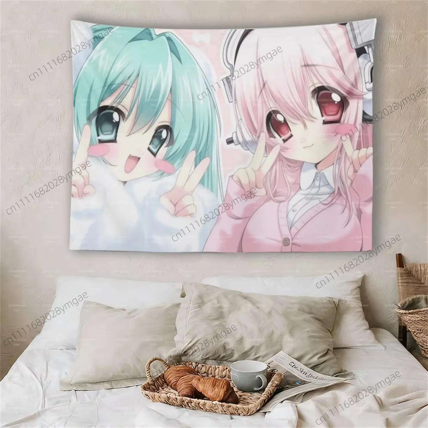 Ästhetische Niedliche Anime Super Sonico Wandteppich Cartoon Katzenmädchen Wandbehang für Schlafzimmer Wohnheim Kawaii Hintergrundtuch Fans Banner Geschenk – Detail 7