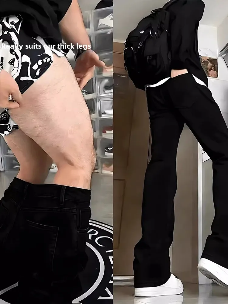 

American Sle Men's Jeans Slim Fit Straight Leg Micro Flared Pants Le Blade Elastic Waist Cotton Polyester Blend Casual Wear