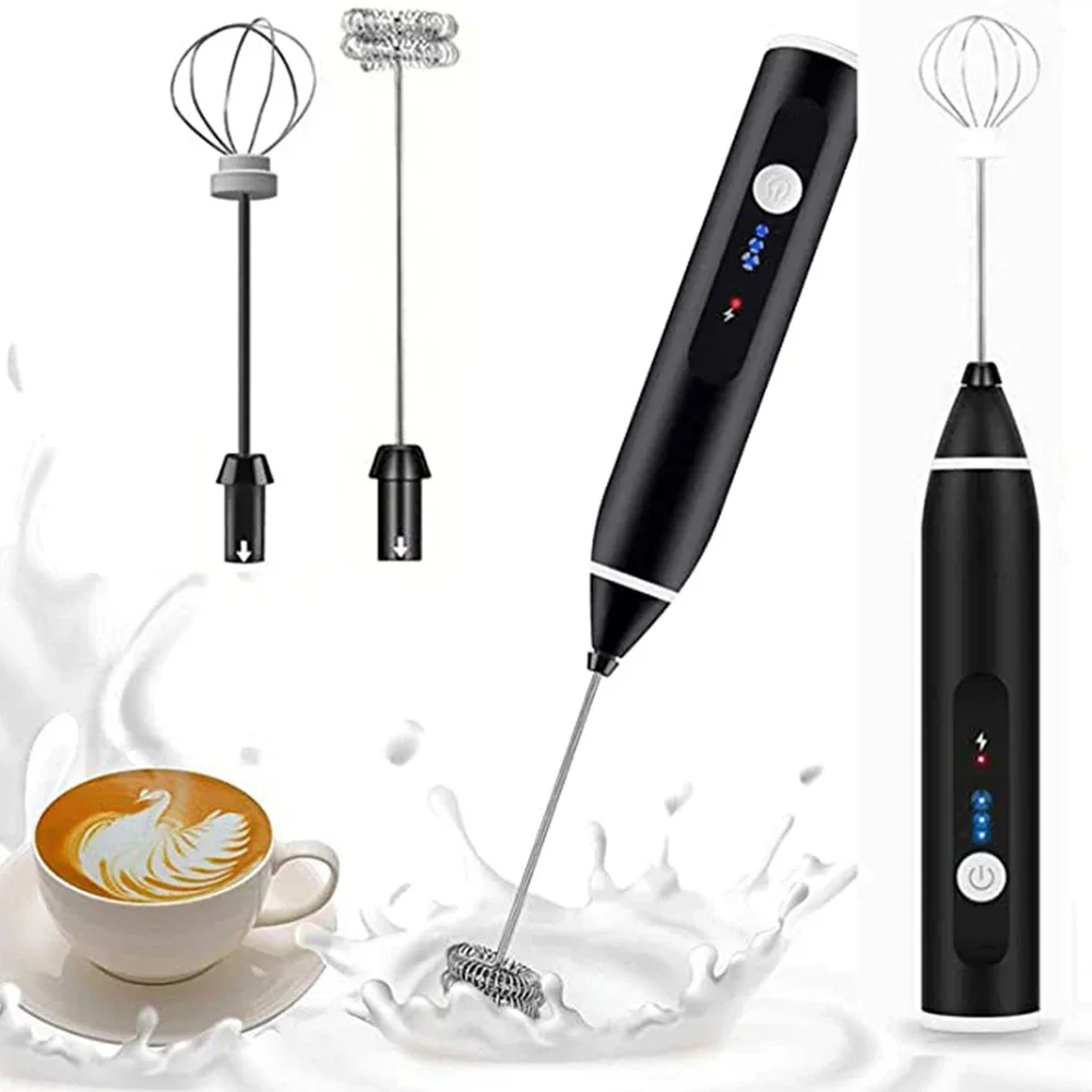 

Electric Milk Frother Handheld Foamer High Speeds Drink Mixer for Latte Cappuccino - Coffee Frothing Wand