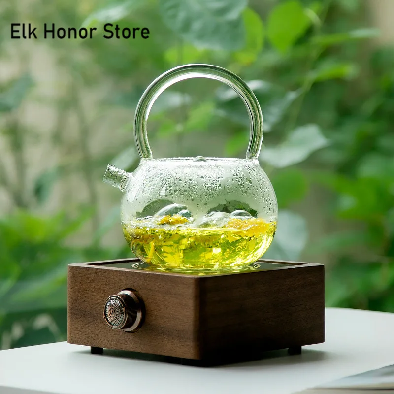 780ml Creative Apple Glass Tea Pot with Handle Chinese Heat-resistant Glass Teapot Transparent Flower Tea Pot Boil Water Kettle